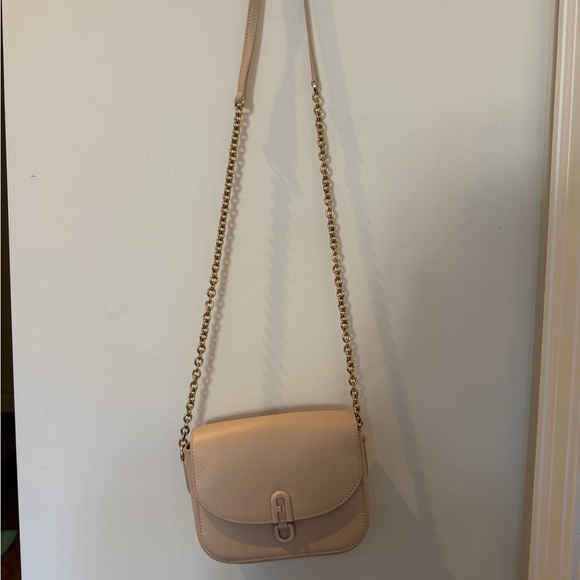 Furla Handbags - Furla Pebbled Leather Crossbody in Nude Blush with Gold Chain